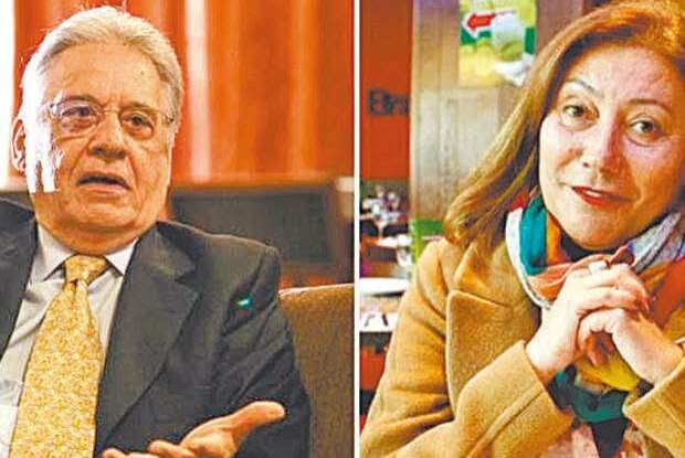 Fotomontagem de Fernando Henrique Cardoso e Mirian Dutra