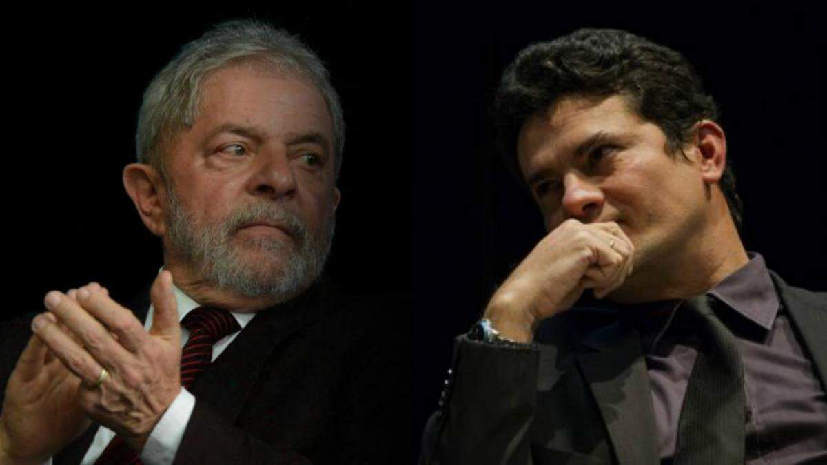 Fotomontagem de Lula e Sérgio Moro