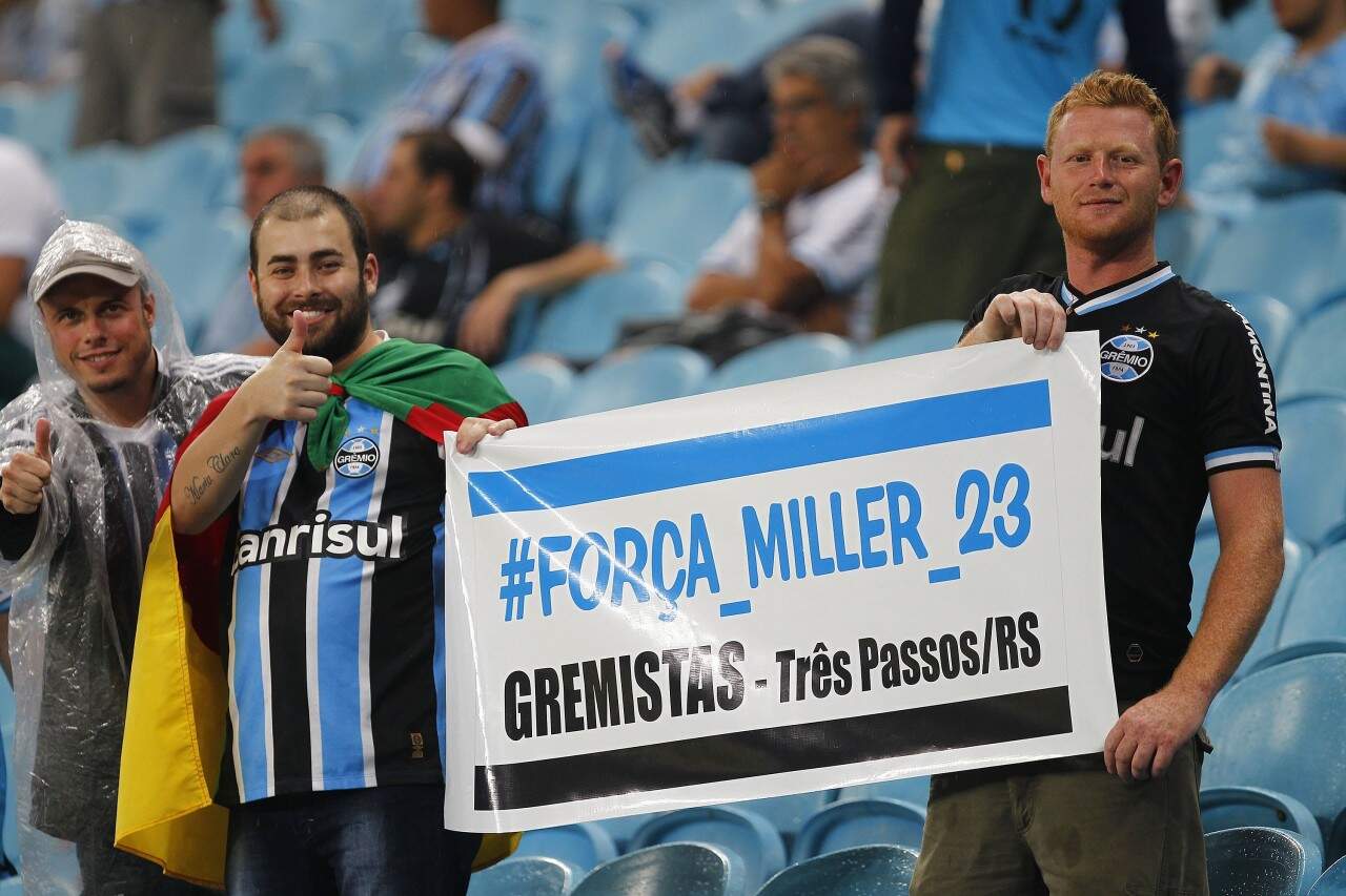 Torcedores do Tricolor de Três Passos estão com Bolaños neste momento de dificuldade. (Foto: Lucas Uebel/Grêmio)