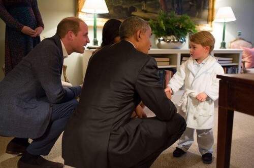 Príncipe George encontra Barack Obama