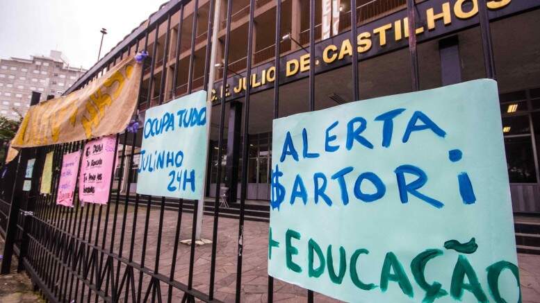 Ocupação no Colégio Estadual Júlio de Castilhos. (Foto: Jackson Ciceri/O Sul)