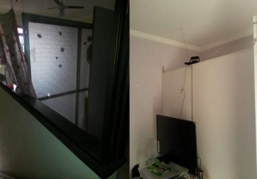 Quartos eram separados por divisórias de madeira e portas plásticas de banheiro. (Foto: Reprodução)