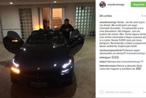 Cantor revelou em rede social que saiu para se divertir com a namorada, Graciele Lacerda. (Foto: Reprodução)