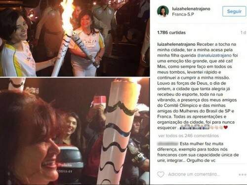 Em post, dona do Maganize Luiza fala da emoção de carregar tocha olímpica em Franca (Foto: Reprodução/Instagram)