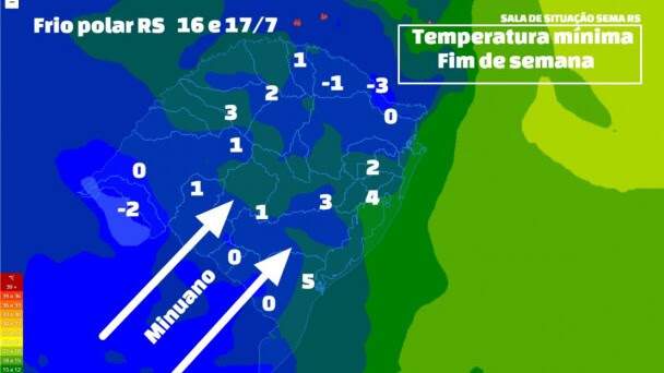 Vento soprará de sudoeste e é conhecido como Minuano no RS. (Foto: Sala de Situação da SEMA/Rebeca Rabel)