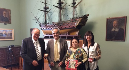 Raul Randon com Rosario Rizzuto, reitor da Universidade de Pádua, Nilva Randon e Maurien Randon Barbosa