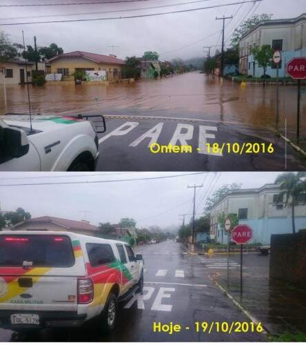 Nível do Rio Caí ainda continua deixando municípios ribeirinhos em alerta - (Foto: Divulgação/Defesa Civil)