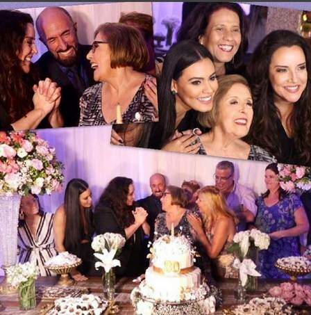 Ana Carolina e Leticia Lima nas comemorações dos 80 anos da mãe da cantora (foto: reprodução/Instagram)