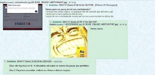Mensagens trocadas em fórum na internet na noite de domingo (29). (Foto: Reprodução)