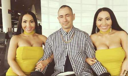 Anna e Lucy DeCinque ao lado do namorado Ben Byrn (foto: reprodução/Instagram)