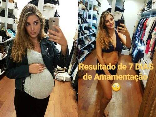 Rafa Brites: durante e após gestação (foto: reprodução/Instagram)