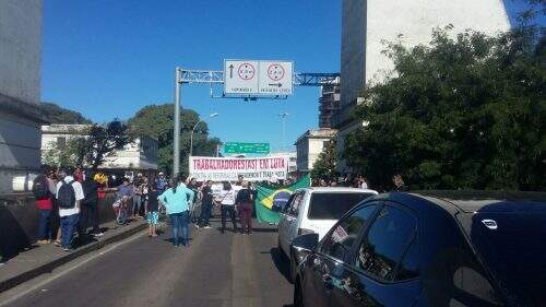 Bloqueio na Ponte Internacional (Foto: Divulgação/PRF)