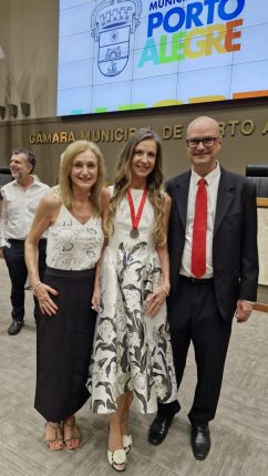 Leila, Tiana e Gerson Burmann